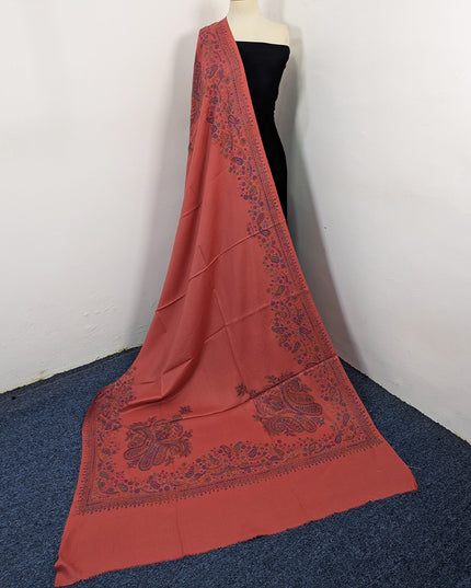 Handmade Kashmiri Sui Heavy Border Work Wool Pashmina Shawl