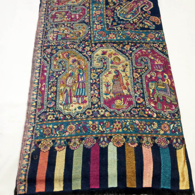 Moonlight + Kani Border Wool Shawl (Ready To Wear)