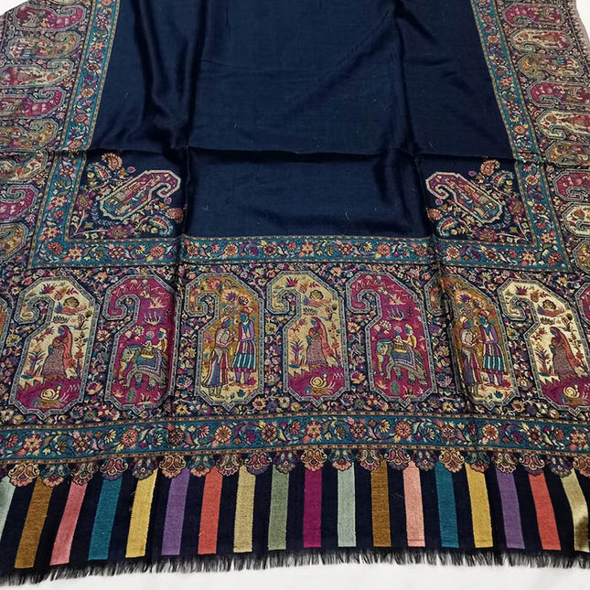 Moonlight + Kani Border Wool Shawl (Ready To Wear)