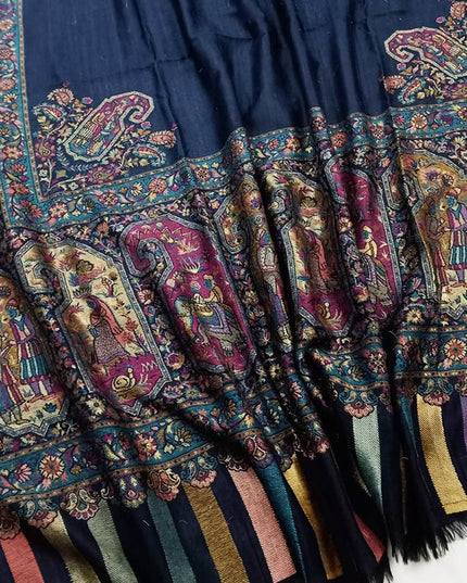 Moonlight + Kani Border Wool Shawl (Ready To Wear)