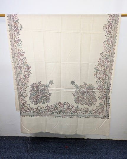 Handmade Kashmiri Sui Heavy Border Work Wool Pashmina Shawl