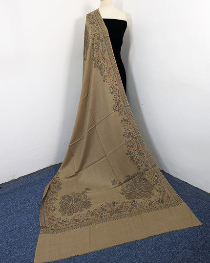 Handmade Kashmiri Sui Heavy Border Work Wool Pashmina Shawl