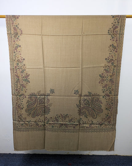 Handmade Kashmiri Sui Heavy Border Work Wool Pashmina Shawl