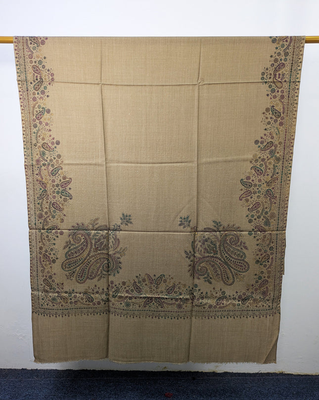 Handmade Kashmiri Sui Heavy Border Work Wool Pashmina Shawl