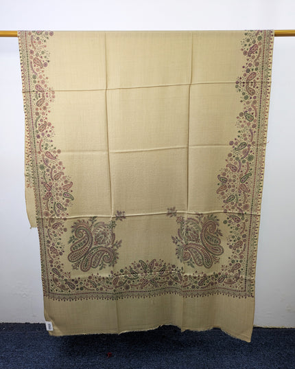 Handmade Kashmiri Sui Heavy Border Work Wool Pashmina Shawl