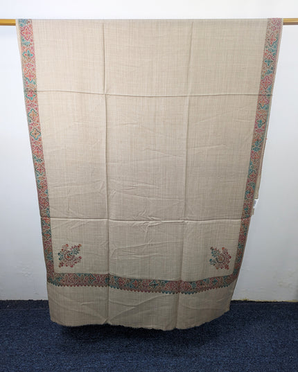 Wool Pashmina with Handmade Kashmiri Sui Heavy Border Work Shawl