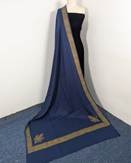 Wool Pashmina with Handmade Kashmiri Sui Heavy Border Work Shawl
