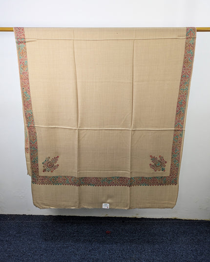 Wool Pashmina with Handmade Kashmiri Sui Heavy Border Work Shawl