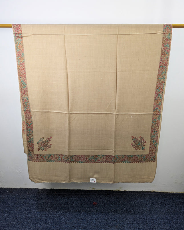 Wool Pashmina with Handmade Kashmiri Sui Heavy Border Work Shawl