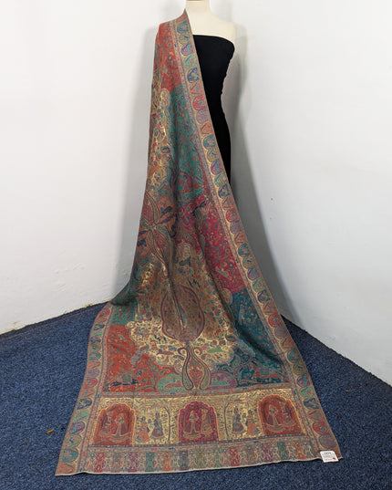 Luxury Pure Indian Moonlight Kani Silk Shawl - Mughal Shikaargah