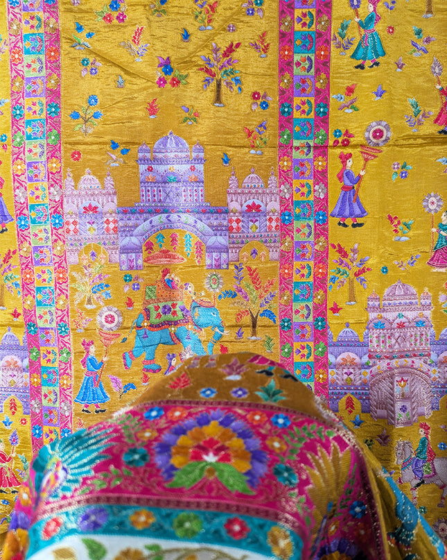Exquisite Pure Indian Dola Kani Silk Stroller (Ready To Wear)