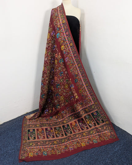 Pure Dola Kani Silk Shawl - Full Jaal Meenakari Work - Elegant Handcrafted Wrap