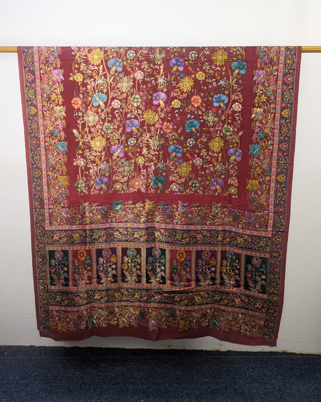 Pure Dola Kani Silk Shawl - Full Jaal Meenakari Work - Elegant Handcrafted Wrap