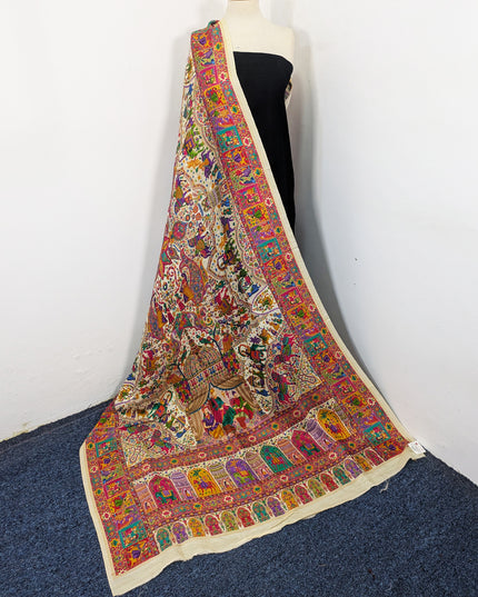 Premium  Indian Dola Kani Silk Shawl (Ready To Wear)