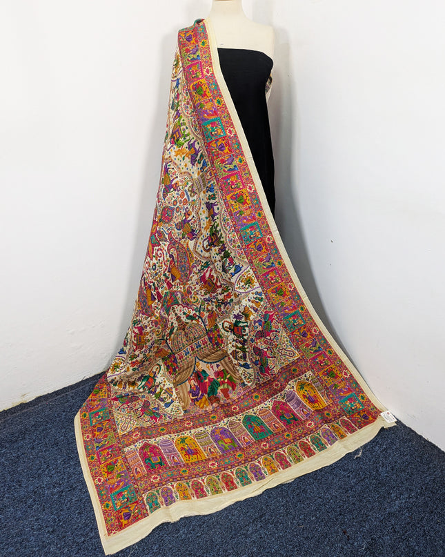 Premium  Indian Dola Kani Silk Shawl (Ready To Wear)
