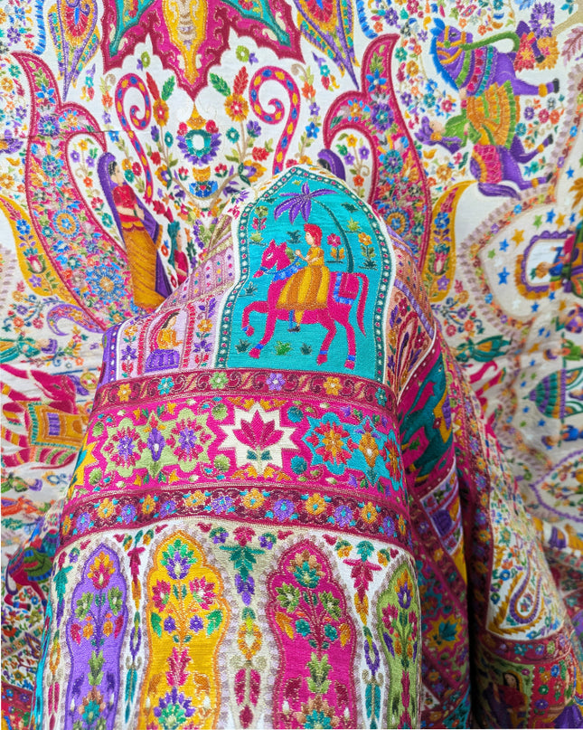 Premium  Indian Dola Kani Silk Shawl (Ready To Wear)