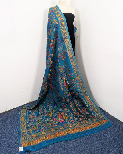 Exclusive Pure Indian Dola Kani Silk Shawl - Mughal Bagh
