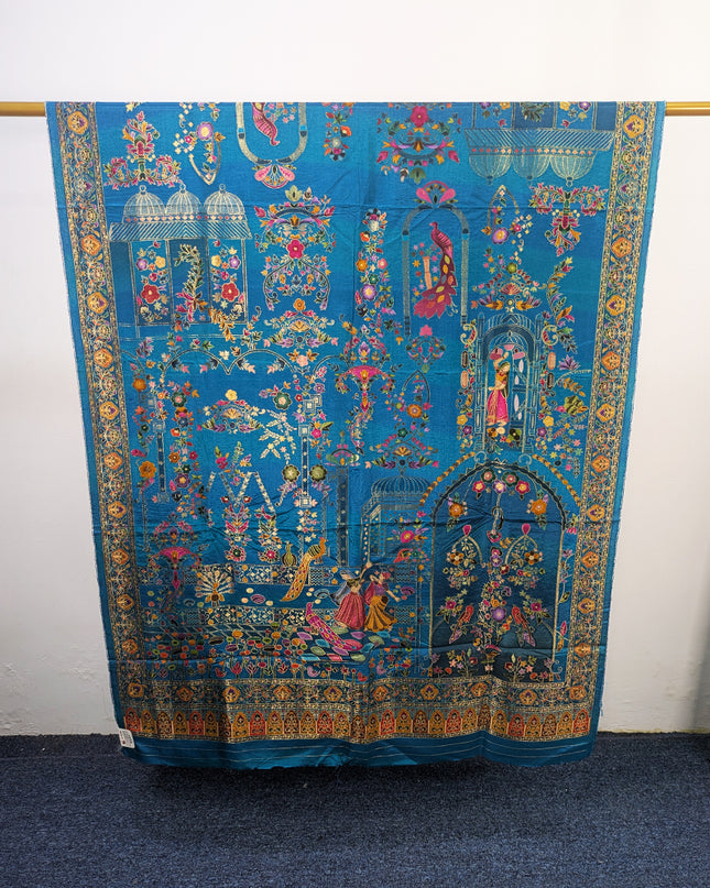 Exclusive Pure Indian Dola Kani Silk Shawl - Mughal Bagh