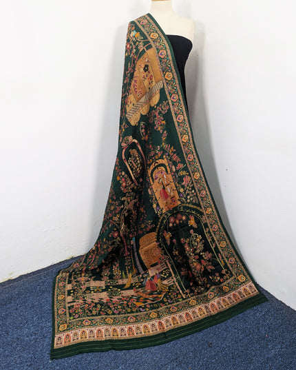 Exclusive Pure Indian Dola Kani Silk Shawl - Mughal Bagh