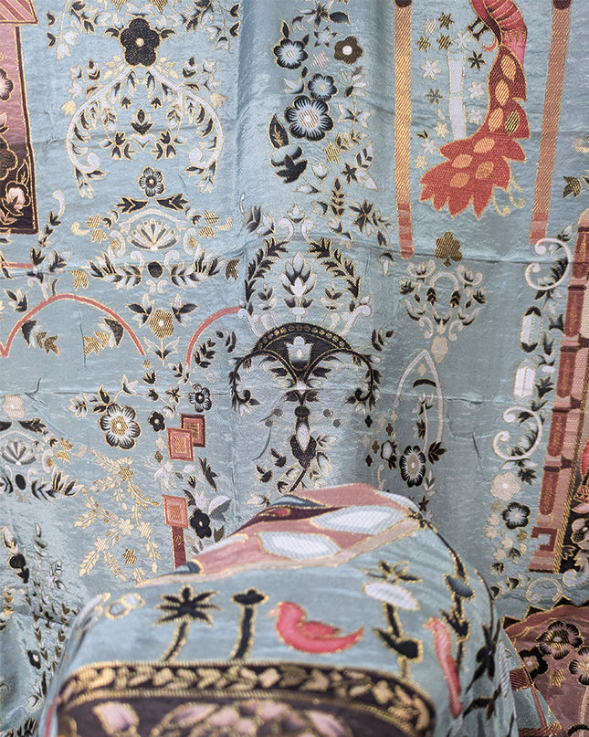 Exquisite Pure Indian Dola Kani Silk Shawl - Mughal Bagh