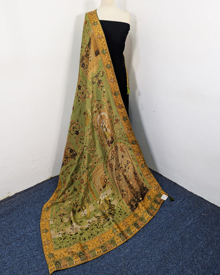 Exquisite Pure Indian Dola Kani Silk Shawl - Mughal Bagh