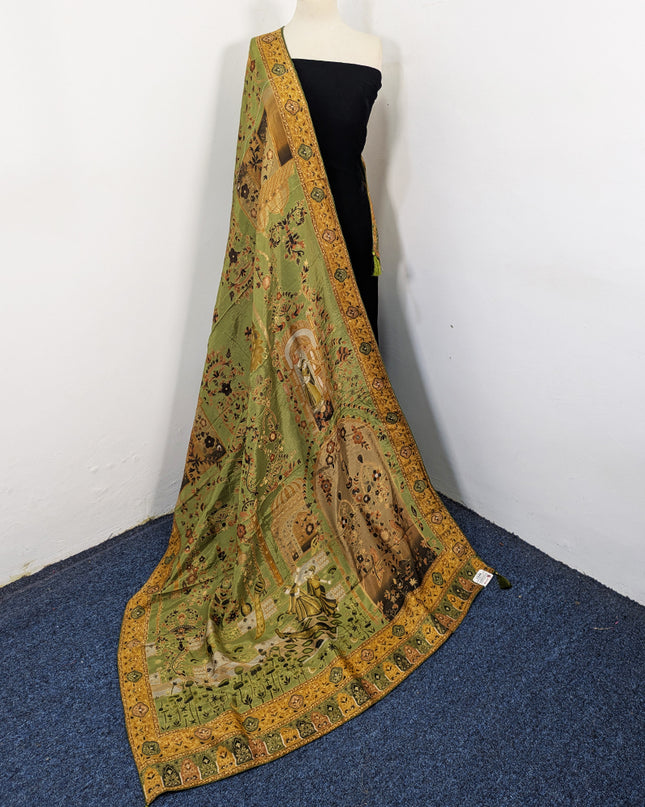Exquisite Pure Indian Dola Kani Silk Shawl - Mughal Bagh