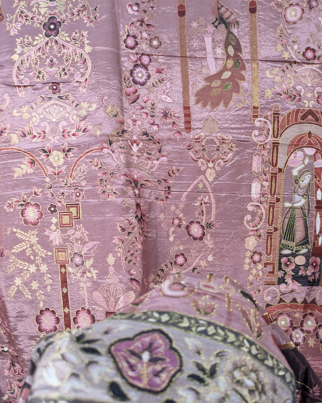 Exclusive Pure Indian Dola Kani Silk Shawl - Mughal Bagh