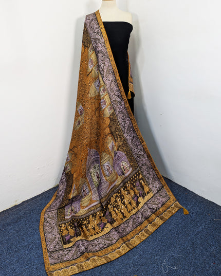 Pure Indian Dola Kani Silk Shawl (Ready To Wear)