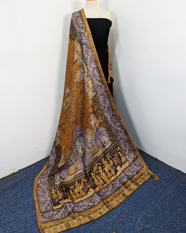 Pure Indian Dola Kani Silk Shawl (Ready To Wear)