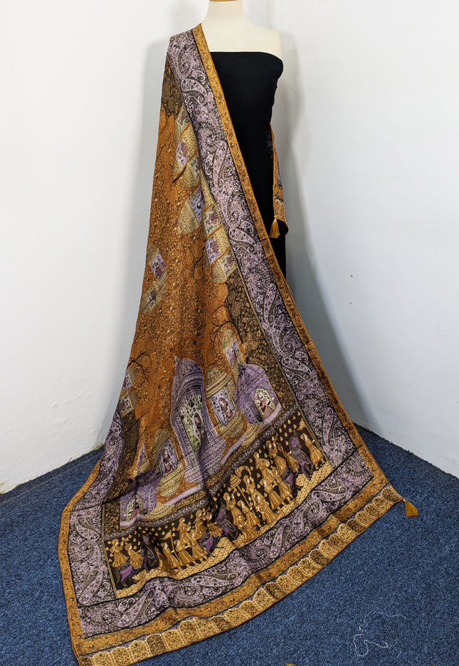 Pure Indian Dola Kani Silk Shawl (Ready To Wear)