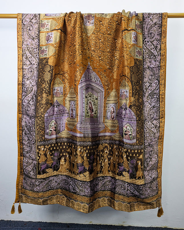 Pure Indian Dola Kani Silk Shawl (Ready To Wear)