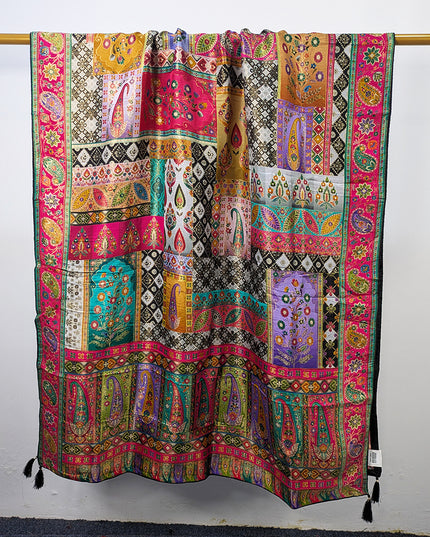 Premium Pure Indian Dola Kani Silk Shawl (Ready To Wear)
