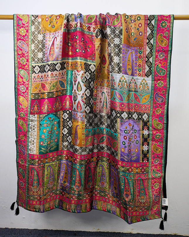 Premium Pure Indian Dola Kani Silk Shawl (Ready To Wear)