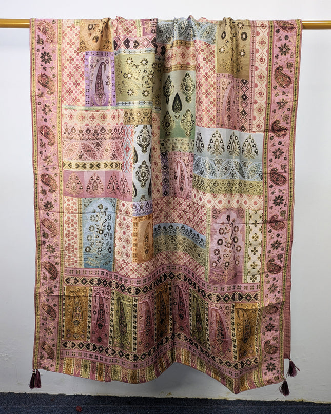 Premium Pure Indian Dola Kani Silk Shawl (Ready To Wear)