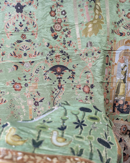 Exquisite Pure Indian Dola Kani Silk Shawl - Mughal Bagh