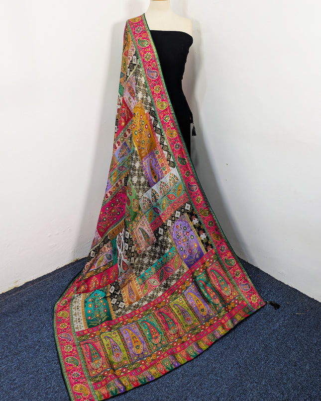 Premium Pure Indian Dola Kani Silk Shawl (Ready To Wear)