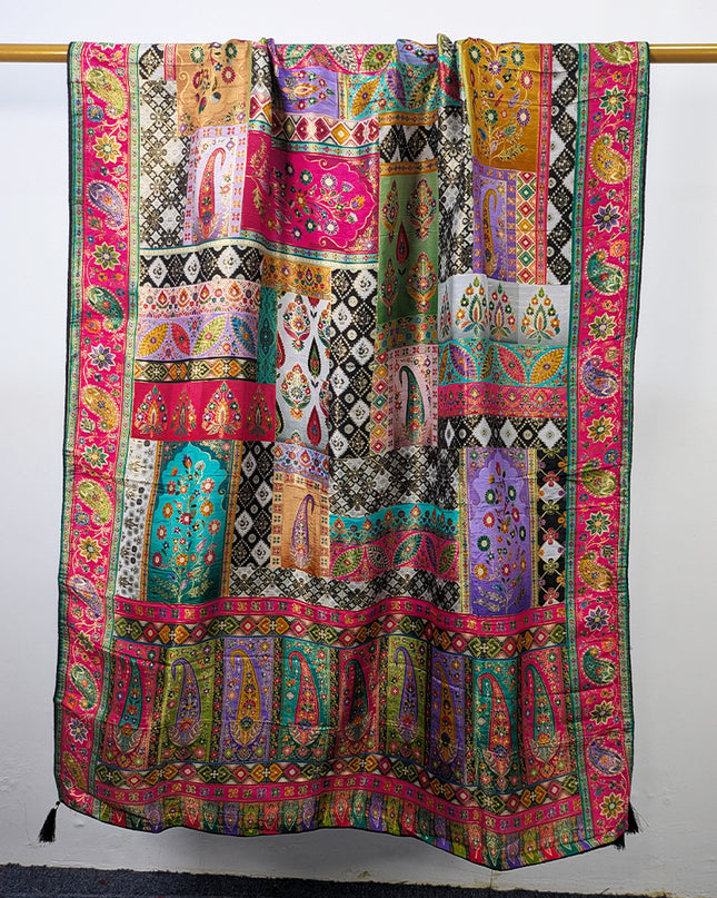 Premium Pure Indian Dola Kani Silk Shawl (Ready To Wear)
