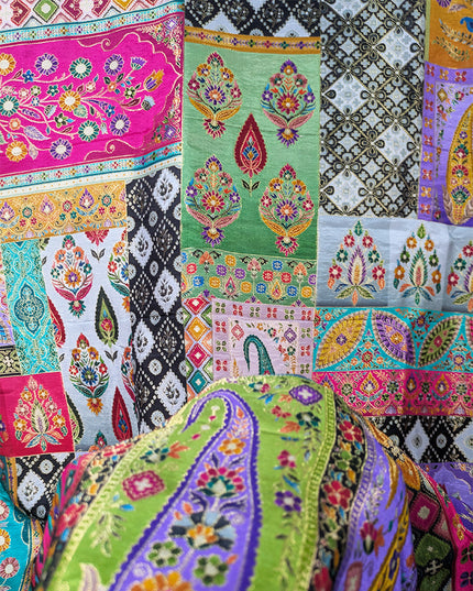 Premium Pure Indian Dola Kani Silk Shawl (Ready To Wear)