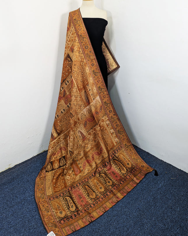 Premium Pure Indian Dola Kani Silk Shawl (Ready To Wear)