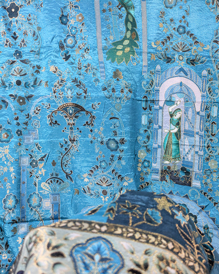 Exclusive Pure Indian Dola Kani Silk Shawl - Mughal Bagh