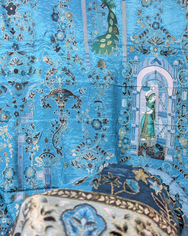 Exclusive Pure Indian Dola Kani Silk Shawl - Mughal Bagh
