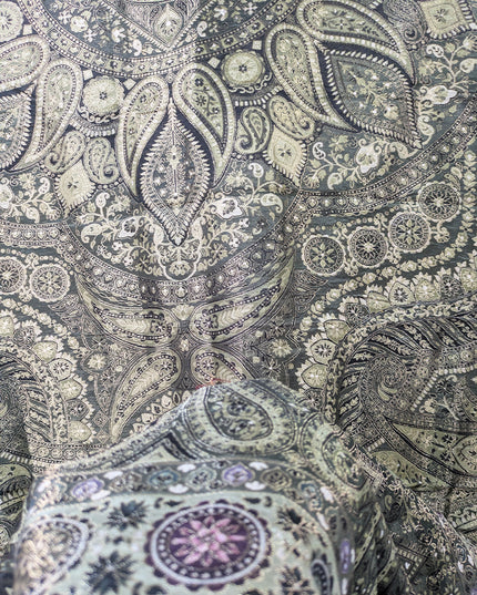Luxury Pure Indian Dola Kani Silk Shawl - Antique Mughal Medallion