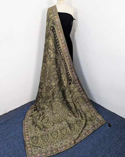 Luxury Pure Indian Dola Kani Silk Shawl - Antique Mughal Medallion