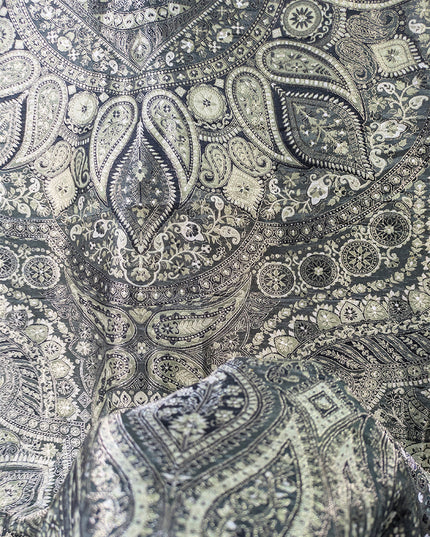 Luxury Pure Indian Dola Kani Silk Shawl - Antique Mughal Medallion