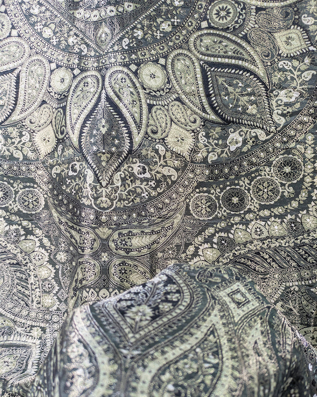 Luxury Pure Indian Dola Kani Silk Shawl - Antique Mughal Medallion