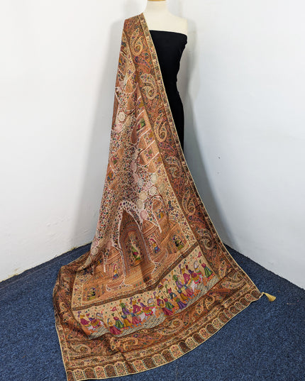 Pure Indian Dola Kani Silk Shawl (Ready To Wear)