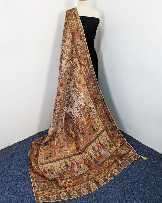Pure Indian Dola Kani Silk Shawl (Ready To Wear)
