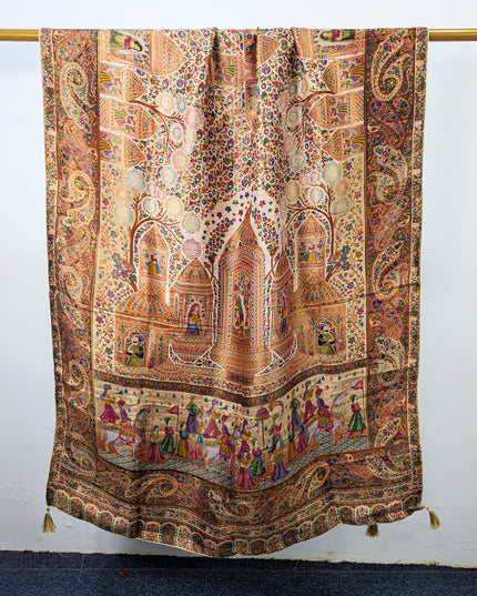 Pure Indian Dola Kani Silk Shawl (Ready To Wear)