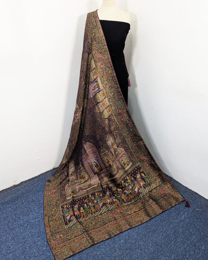 Pure Indian Dola Kani Silk Shawl (Ready To Wear)