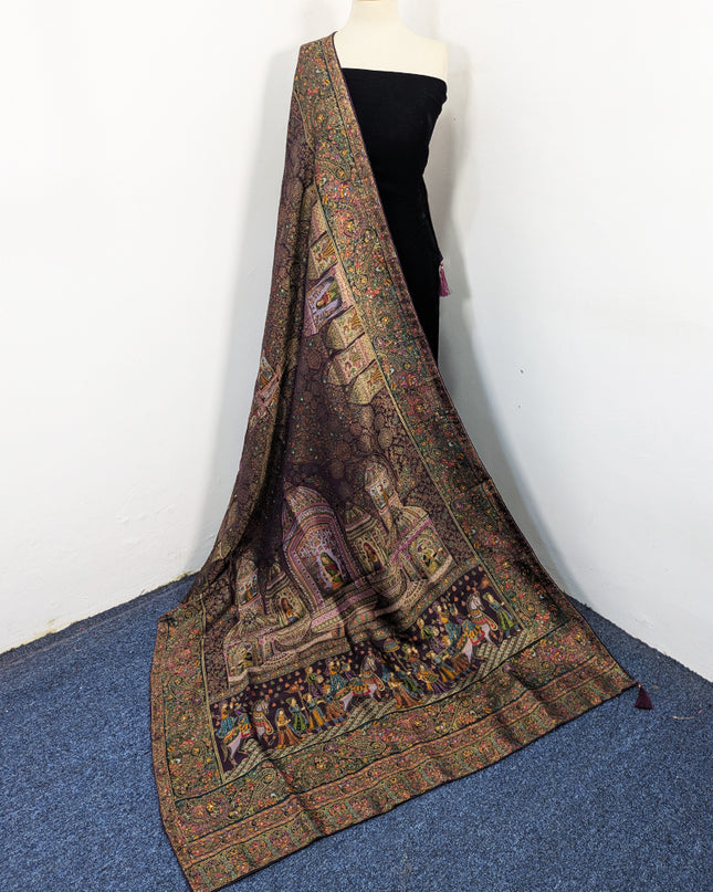 Pure Indian Dola Kani Silk Shawl (Ready To Wear)